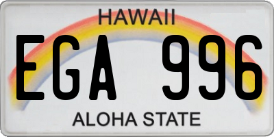 HI license plate EGA996