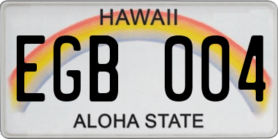HI license plate EGB004