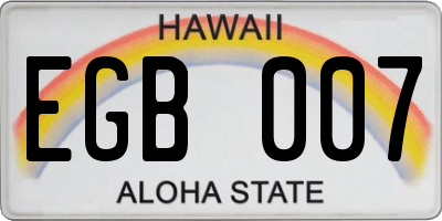 HI license plate EGB007