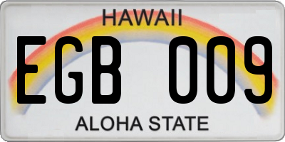 HI license plate EGB009