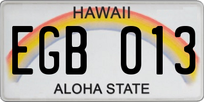 HI license plate EGB013