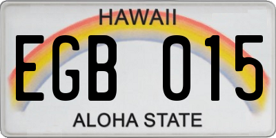 HI license plate EGB015