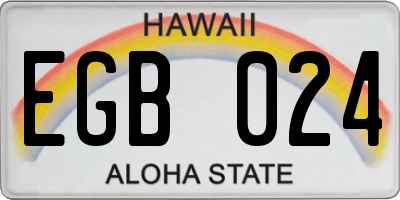 HI license plate EGB024