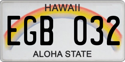 HI license plate EGB032