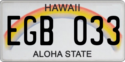 HI license plate EGB033