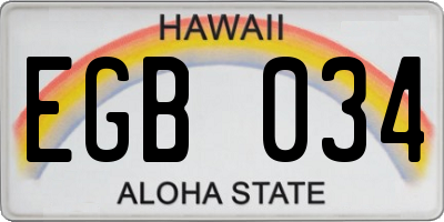 HI license plate EGB034