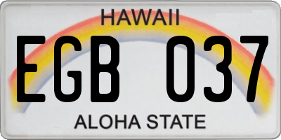 HI license plate EGB037