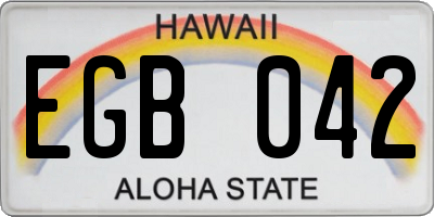 HI license plate EGB042