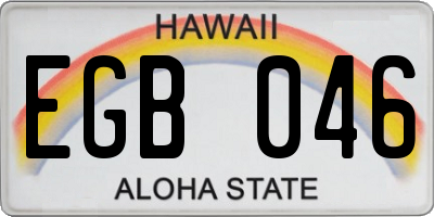 HI license plate EGB046