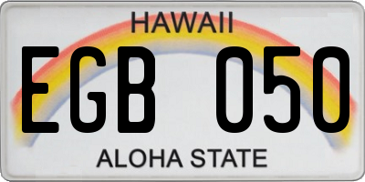 HI license plate EGB050