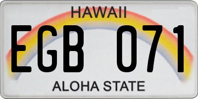 HI license plate EGB071