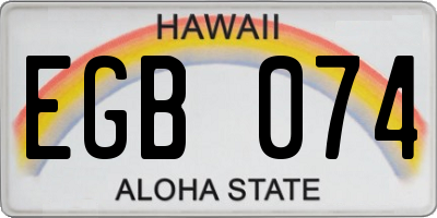 HI license plate EGB074