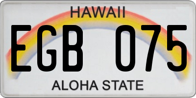 HI license plate EGB075