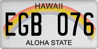 HI license plate EGB076
