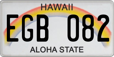HI license plate EGB082