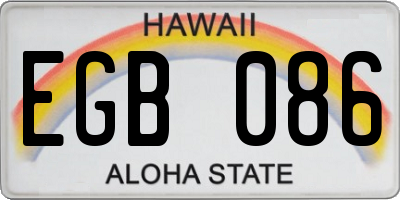 HI license plate EGB086