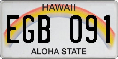 HI license plate EGB091
