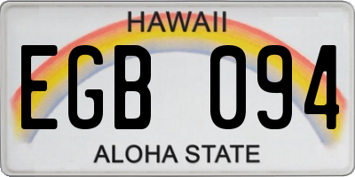 HI license plate EGB094