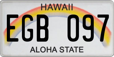 HI license plate EGB097