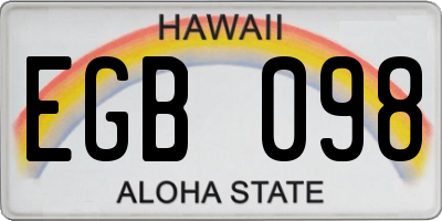 HI license plate EGB098