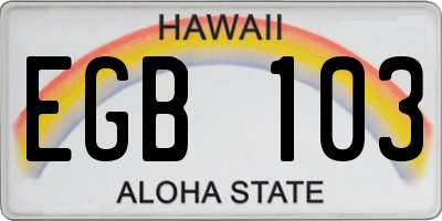 HI license plate EGB103