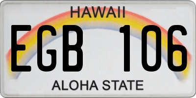 HI license plate EGB106