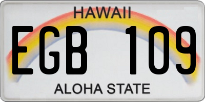 HI license plate EGB109