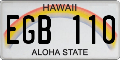HI license plate EGB110