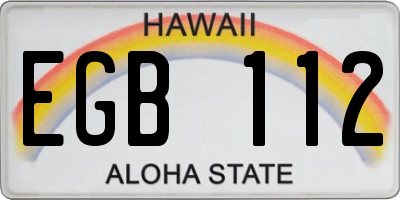 HI license plate EGB112