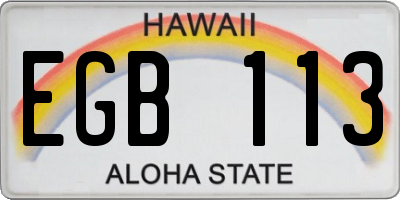 HI license plate EGB113