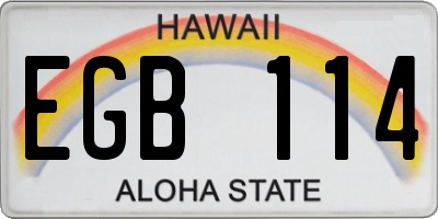 HI license plate EGB114