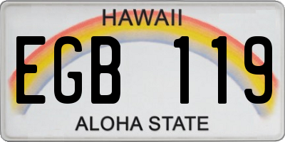HI license plate EGB119
