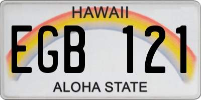 HI license plate EGB121