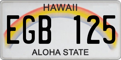HI license plate EGB125