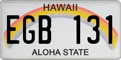 HI license plate EGB131