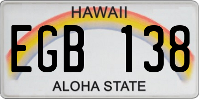 HI license plate EGB138