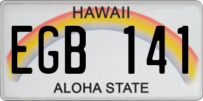 HI license plate EGB141