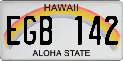 HI license plate EGB142