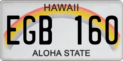 HI license plate EGB160