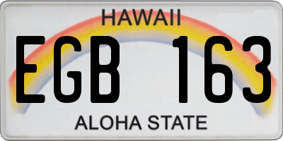 HI license plate EGB163