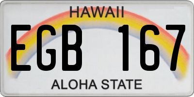 HI license plate EGB167