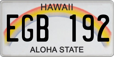 HI license plate EGB192