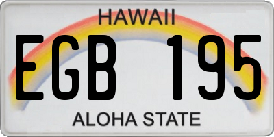 HI license plate EGB195