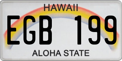 HI license plate EGB199
