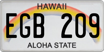 HI license plate EGB209
