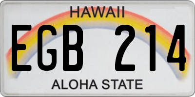 HI license plate EGB214