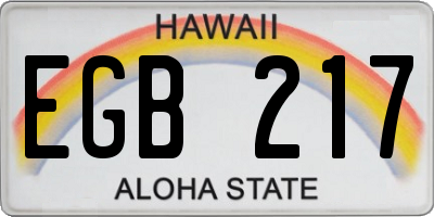 HI license plate EGB217