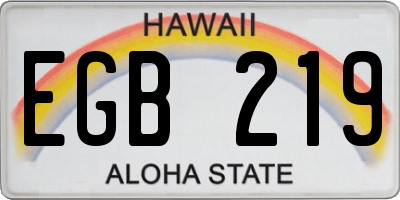 HI license plate EGB219