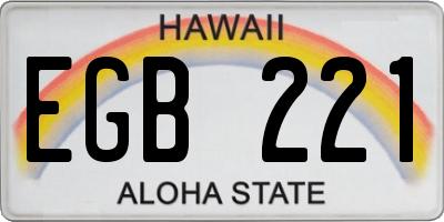 HI license plate EGB221