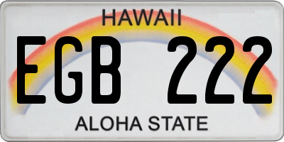 HI license plate EGB222